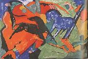 Franz Marc Two Horses (mk34) oil on canvas